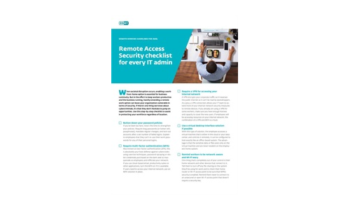 Remote Access Security Checklist voor elke IT -admin